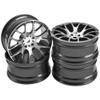 4Pack HIRCQOO Metal Wheel Rims 12mm Hex Hub Compatible with 1/10 On-Road Racing Touring Drift Car Tamiya TT-01 Kyosho RedCat Sakura D4 XIS HSP 1/10 RC Scales,Width 26mm (Black) view 2