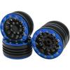 4Pack HIRCQOO Metal 1.9 Wheels 1.9'' Beadlock Wheel Rims Hubs Compatible with Traxxas TRX4 Axial SCX10 JL SCX10-II D90 D110 Tamiya CC01 1/10 RC Crawler (Blue) view 1