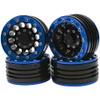 4Pack HIRCQOO Metal 1.9 Wheels 1.9'' Beadlock Wheel Rims Hubs Compatible with Traxxas TRX4 Axial SCX10 JL SCX10-II D90 D110 Tamiya CC01 1/10 RC Crawler (Blue) view 2