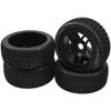 HIRCQOO 17mm Hex Hub 4.40''OD Rubber Tires & Plastic Wheel Rim w/Foam Compatible with 1/8 Arrma Python Kraton Redcat Kyosho Traxxas Sledge Losi HPI 1/8 Off-Road RC Buggy (T Style) view 1