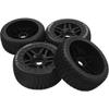 HIRCQOO 17mm Hex Hub 4.40''OD Rubber Tires & Plastic Wheel Rim w/Foam Compatible with 1/8 Arrma Python Kraton Redcat Kyosho Traxxas Sledge Losi HPI 1/8 Off-Road RC Buggy (T Style) view 4