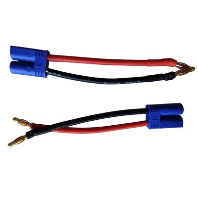JFtech 2pcs EC5 Battery Charging Cable Male EC5 to 4.0mm Banana Bullet Plug Connector 10cm 12AWG Wire Charger Cable Adapter for RC Vehicle Lipo Charger