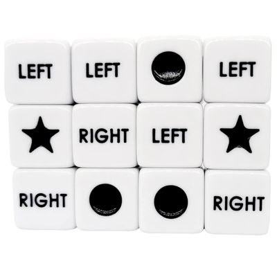 Ahoper Right Left Center Dice Only 12 Dices Prime Dice Game six Sided 16mm Standard Size, Easy to Grip