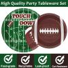 96 Pieces Football Tableware Set 24 Guests for Football Birthday Table Decorations Supplies Touchdown Football Game Day Party Dessert Plates Napkins Forks Birthday Party Favors view 4