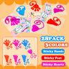 Valentines Day Gifts Cards for Kids Classroom, 28-Pack Sticky Hands Feet Hearts Toys with Class Exchange Cards, Valentines Non Candy Treats Goodies Prizes School Party Favors for Toddlers Boys Girls view 2