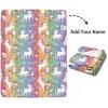 Artsadd Personalized Baby Blankets for Girls, Custom Name Blanket with Rainbow Unicorn Design for Kids Toddler, Customized Fleece Throw Blankets for Newborn Baby Shower Birthday Gifts, 50"x60" view 2