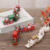 Wooden Train Rail Winter Wonderland Decor Set - Mini Train, Snowman, Christmas Ornament - Toy for Christmas Party, Kids & Adults Gift, Home Decor view 4