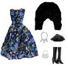 Doll Clothes, 5 Sets Outfits Winter Dresses Pants Windbreaker Hat for 11.5 inch Dolls Accessories Random Style (G) view 2
