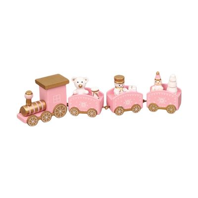 Christmas Wooden Train Rail Winter Wonderland Train Mini Train Decor Set Christmas Decoration Snowman Wood Train Sets Christmas Ornament Toy for Christmas Party, Kids and Adults Gift, Home Decor