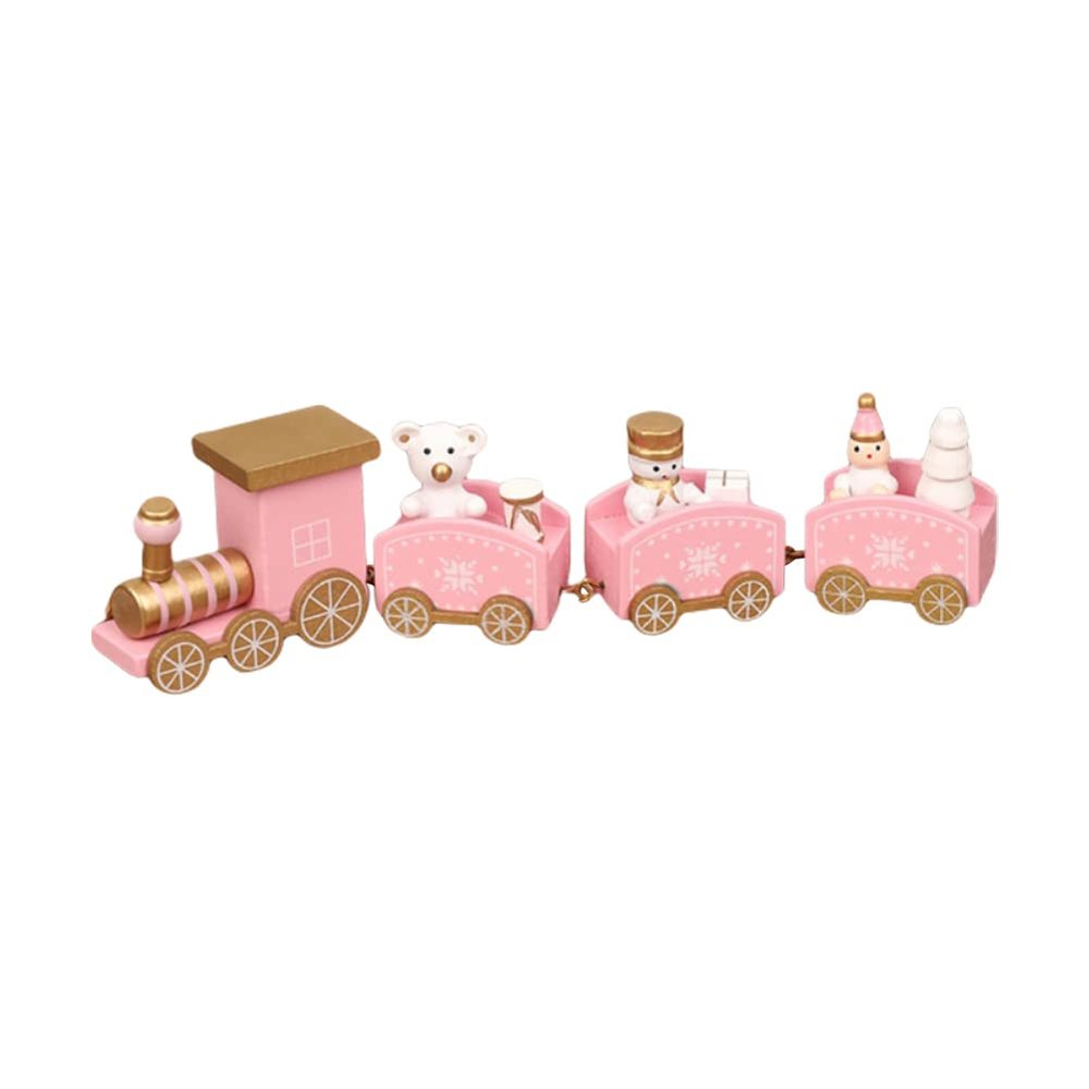 Christmas Wooden Train Rail Winter Wonderland Train Mini Train Decor Set Christmas Decoration Snowman Wood Train Sets Christmas Ornament Toy for Christmas Party, Kids and Adults Gift, Home Decor