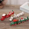 Christmas Wooden Train Rail Winter Wonderland Train Mini Train Decor Set Christmas Decoration Snowman Wood Train Sets Christmas Ornament Toy for Christmas Party, Kids and Adults Gift, Home Decor view 2