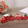 Christmas Wooden Train Rail Winter Wonderland Train Mini Train Decor Set Christmas Decoration Snowman Wood Train Sets Christmas Ornament Toy for Christmas Party, Kids and Adults Gift, Home Decor view 4
