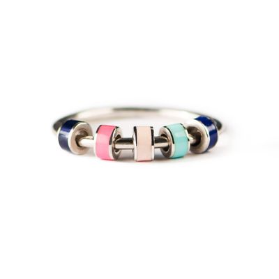 STORYJEWELLERY Fidget Ring for Best Friends, Friendship Ring, Anti Anxiety Spinner Spinning Ring for Friends, Friendship Gifts for Women, Gifts for Best Friends Women(Friend Silver Rom 07)
