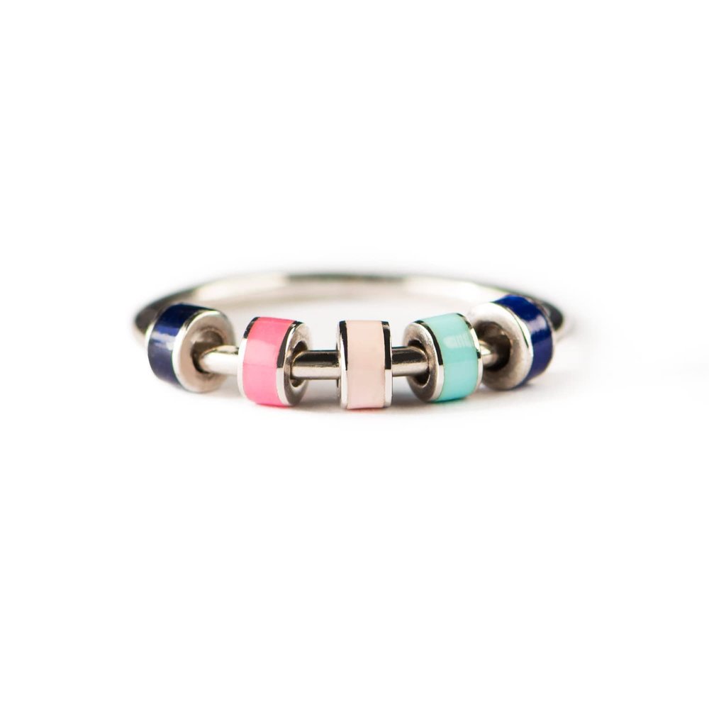 STORYJEWELLERY Daughter Ring, 925 Sterling Silver Fidget Ring, Daughter Gifts, Anxiety Rings for Women, Birthday Valentines Day Gifts for Adult Daughters, Spinner Ring, Spinning Stress Rings, Size 11
