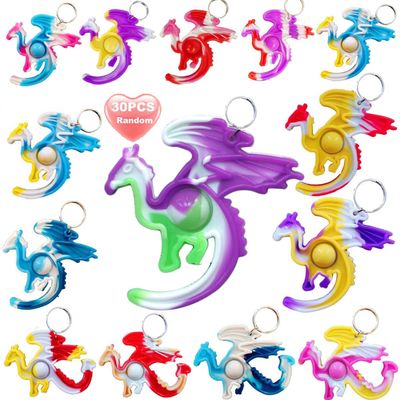 Goodangie00 30Packs Rainbow Bulk Dragon Mini Pop Fidget Toys for Kids Birthday Holiday Party Favors Gift and Students Anxiety Stress Reliever Prize