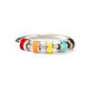 STORYJEWELLERY Fidget Rings for Women, Anti-Anxiety Spinning Spinner Rings, Silver Plated Enamel, Size 7, Lover view 1