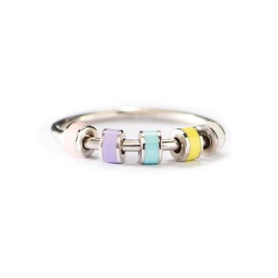 Spinning Fidget Rings for Women, Anti Anxiety Spinner Ring, Fidget Ring for Girlfriend, Silver Matching Couple Ring for Her, Anxiety Ring for Wife, Valentines Day Gift Love Ring(lover Silver Mac 12)