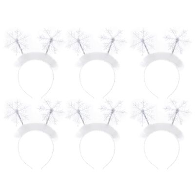 minkissy Christmas Decor 6pcs Snowflakes Head Boppers Christmas Snowflake Headband Snowflake Hair for Christmas Party Cosplay Supplies Girls Headbands