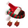 Esquirla Miniature Christmas Doll Clothes DIY Accessory Ornaments Christmas Scarf Set Dollhouse Mini Hat Scarf for 1/12 Doll Elf Mini Snowman Santa, Green Scarf view 2