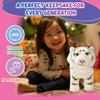 12 Standing Stuffed White Tiger for Boys & Girls, Safari Baby Shower Decorations, Soft Plush, Nursery Dcor, Huggable Soft Toys, Realistic Features, Elephant, Lion, Wolf, Rhino & More (White Tiger) view 2