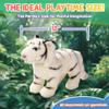 12 Standing Stuffed White Tiger for Boys & Girls, Safari Baby Shower Decorations, Soft Plush, Nursery Dcor, Huggable Soft Toys, Realistic Features, Elephant, Lion, Wolf, Rhino & More (White Tiger) view 3