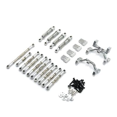 VGVCTX Metal Steering Link Rod Pull Rod Mounts Shock Absorbers Set for WPL C14 C24 C24-1 1/16 RC Car Upgrade Parts ( Color : Silver )