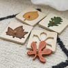 Kisangel Montessori Leaf Puzzle Set, 4Pcs Wooden Tree Identification Toys with Knobs for Toddler Cognitive Learning, Nature Exploration, and Preschool Educational Activities, Assorted Colors, 3.74 X 3 view 3