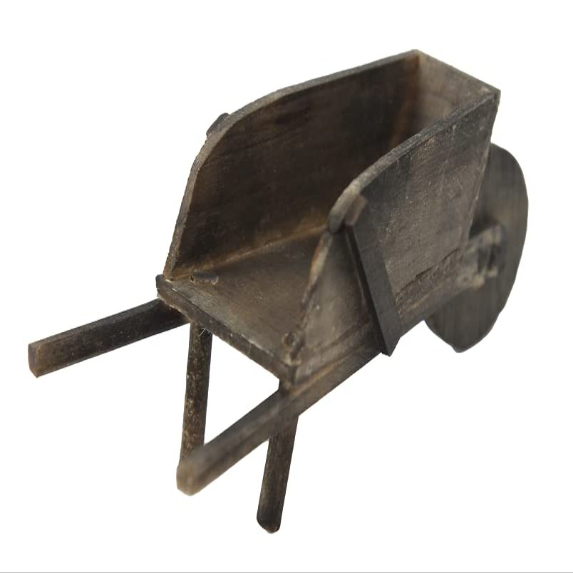 Melody Jane Dolls Houses Dollhouse Rustic Wheelbarrow Garden Planter Miniature Yard Furniture 1:12