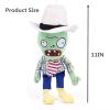 BASHERISE 3 PCS PVZ Plant and Zombies Plush Sets Toys White Hat Zombie, Eggshell Zombie,Jersey Zombie Plush Figure Doll, Great Gift for Christmas, Birthday New view 2