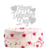 12pcs Silver Glitter Happy Valentine's Day Cake Toppers Food Picks Cake Decorations for Valentine's Day Party Suppliers view 1