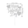 12pcs Silver Glitter Happy Valentine's Day Cake Toppers Food Picks Cake Decorations for Valentine's Day Party Suppliers view 2