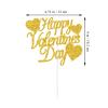 12pcs Gold Glitter Happy Valentine's Day Cake Toppers Food Picks Cake Decorations for Valentine's Day Party Suppliers view 2
