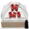 Cyber-Deals Craps Dice Kit: Set of 5 Authentic Nevada Casino Dice with Storage Pouch + Acrylic Dice Boat Bundle (Lake Tahoe Harvey's (Red Polished)) view 1