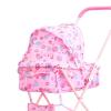 Almencla Folding Stroller Developmental Toys Alloy Miniature Detachable Pushchair Toy for Play House Outdoor Role Play Boys, Pink view 2