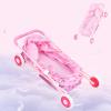 Almencla Folding Stroller Developmental Toys Alloy Miniature Detachable Pushchair Toy for Play House Outdoor Role Play Boys, Pink view 4