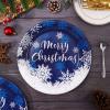 Whaline Christmas Paper Plates White Blue Snowflake Round Disposable Plates 9 Inch Merry Christmas Decorative Tableware for Christmas Winter Holiday Dinner Birthday Party Supplies, 24Pcs view 3