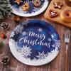 Whaline Christmas Paper Plates White Blue Snowflake Round Disposable Plates 9 Inch Merry Christmas Decorative Tableware for Christmas Winter Holiday Dinner Birthday Party Supplies, 24Pcs view 4