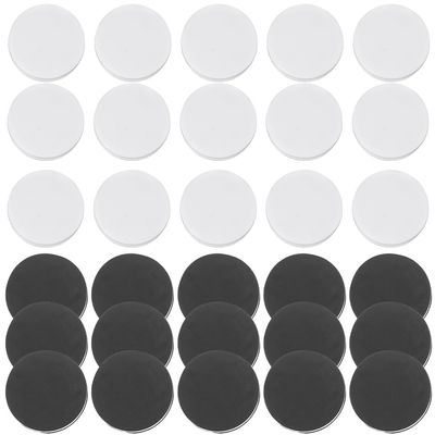 Backgammon Game Pieces Replacement 30pcs Black White Backgammon Checkers for Roll-up Travel