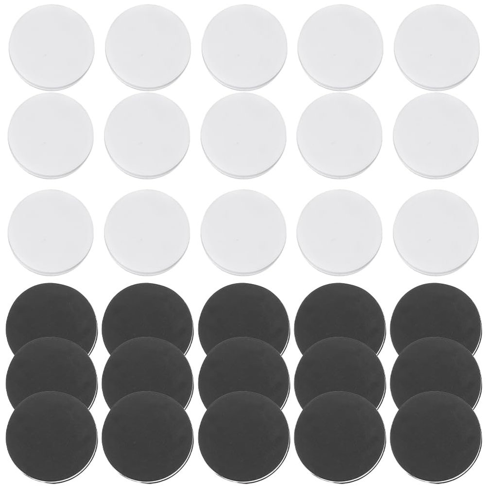 Backgammon Game Pieces Replacement 30pcs Black White Backgammon Checkers for Roll-up Travel