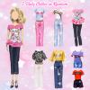 65 PCS Clothes and Accessories Including 5 Wedding Gown Dresses 10 Slip Dress 2 Fashion Dresses 2 Tops 2 Pants 2 Bikini 20 Shoes 22 Accessories for 11.5 Inch Girl Dolls in Random, for Girls view 3