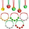 yfstyle Christmas Bell Necklaces and Bracelet Set Adjustable Christmas Bell Bracelet Red Green Jingle Bell Necklaces Bell Ornaments for Party-10pcs view 1