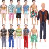 18 PCS Doll Clothes for Ken Doll Including Handmade 6 Tops 6 Pants Casual Wear 2 Beach Pants 4 Pair of Shoes for 11.5 Inch Boy Doll Outfits for Boyfriend Doll view 1