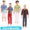 18 PCS Doll Clothes for Ken Doll Including Handmade 6 Tops 6 Pants Casual Wear 2 Beach Pants 4 Pair of Shoes for 11.5 Inch Boy Doll Outfits for Boyfriend Doll view 4