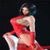 Fremego 1/6 Scale Female High Fork Leather Coat Bodysuit Clothes for 12inch PH TBL JO Female Action Figure Body (Red) view 3