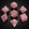 UDIXI Strawberry Quartz Gemstone Dice Set, Stone DND Dice Set for Role Playing Games (Strawberry Quartz) view 1