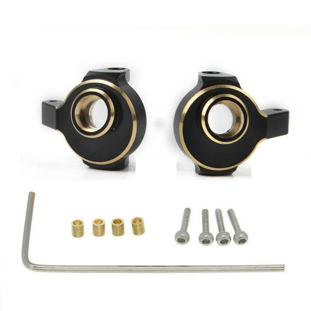 1 Pair1/24 RC Car Front Brass Steering Knuckle Car Upgrade Model Car DIY Replacement Set for Axial SCX24