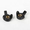 1 Pair1/24 RC Car Front Brass Steering Knuckle Car Upgrade Model Car DIY Replacement Set for Axial SCX24 view 3