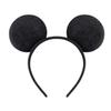 winvin Set of 24 Mouse Costume Deluxe Fabric Ears Headband White Polka Dots Bow Boys Girls Birthday Party Hairs Accessories Baby Shower Headwear Halloween Party Favors Decorations (Black Rose Red) view 3