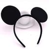 winvin Set of 24 Mouse Costume Deluxe Fabric Ears Headband White Polka Dots Bow Boys Girls Birthday Party Hairs Accessories Baby Shower Headwear Halloween Party Favors Decorations (Black Rose Red) view 4