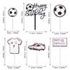 6 Pack Soccer Cake Toppers Soccer Ball Shoes Jerseys Cake Picks Sport Football Theme Birthday Party Baby Shower Cake Decorations Kids Boys Men Birthday Party Favors Supplies view 2